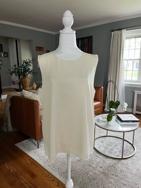 Quince Washable Stretch Silk Shell Tank Ivory Sz.L  Quiet Luxury Classic Staple